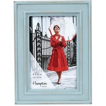 Hampton Frames Paloma Dstrsssd-Marco de Madera, Color, Azul Claro, 4x6