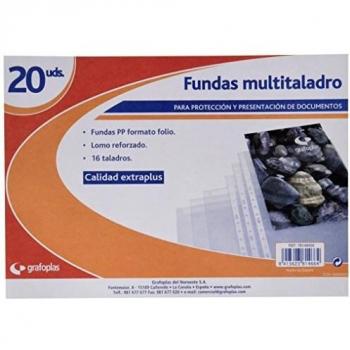 Grafoplas 78149500 - Fundas con taladros en polipropileno embolsadas, transparente