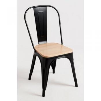 Pack 6 Sillas Torix de Madera Natural en Negro Mate