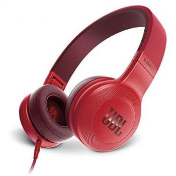 JBL E35  - Auriculares Supraaurales en el Diseño Plegables con Universal de 1 Botones de Mando a Distancia y Micrófono extraíble Cable, rojo