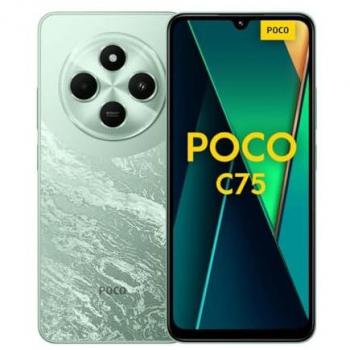 Smartphone POCO C75 Verde 6 GB RAM + 128 GB Almacenamiento, Pantalla de 6.88, Cámara Triple 50MP+2MP, Mediatek Helio G81, Batería de 500