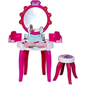 Theo Klein 5328 Salón de belleza Barbie con luz y sonido I Superficies de trabajo giratorias I Con accesorios para el peinado I Para niños a partir de 3 años