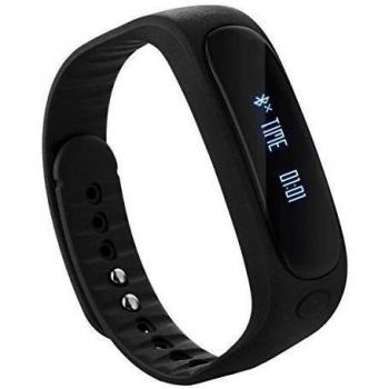 E02 pulsera inteligente bluetooth pulsera IP67 impermeable Calorías Tracker Sport Muñequera Podómetro Salud Muñequera monitor de descanso Call Mensaje recuerdan anti pérdida de banda para iOS teléfonos Android Wearable dispositivos, negro