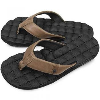 VOLCOM Recliner LTHR SNDL, Chanclas para Hombre, Vintage Brown, 43 EU