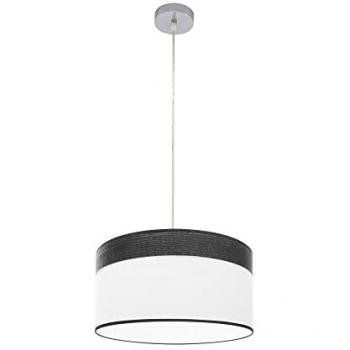 Colgante Cloe 1xe27 Cromo/blanco-madera negra 40x40 cm