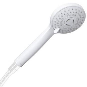 Ducha Bombay Blanca - Ducha para el lavabo, difusor de agua, regadera, dispensador Sanda, teléfono con 3 funciones cromado, diámetro de 10 cm, alcachofa de ABS, 1 posición, sistema