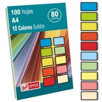 Papel de colores para imprimir 100 hojas 10 colores