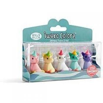 Miquelrius - Pack PVC 5 gomas de borrar puzzle desmontables colorz unicornio