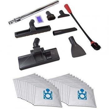 sauglos Paquete de. 7 Aspiradora Boquillas + 35 mm Tubo Cromado + aspirador Aroma Incluye 20 cepillo apto para aspiradora Bosch Alpha/Silence BBS 2140 Sauglos-Paket & 20 Staubsaugerbeutel