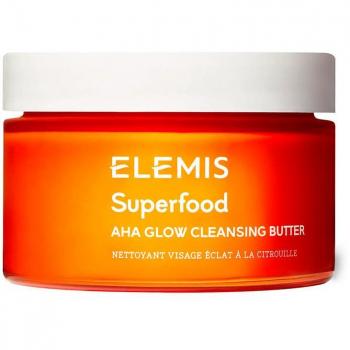 Elemis Superfood AHA Glow Cleansing Butter 90 ml - Radiance Boosting Facial Cleanser, Brightening Effect, Gentle Double Cleanse, Anti-Wrinkle, Removes Makeup, Nourishes Skin, Leaves Soft Glowing Complexion