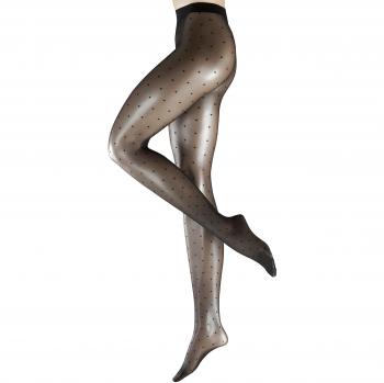 Falke Dot Patterned Tights - Black, Size: L