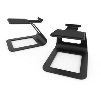 Kanto SE2 Black Elevated Desktop Speaker Stands for Small Speakers - Pair