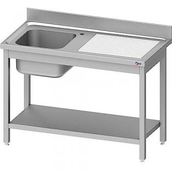 Fregadero Industrial Cleiton® con 1 Seno y Escurridor Derecha, Dimensiones 1600x700x850 mm, Fabricado en Acero Inoxidable de 1 mm de Grosor para Gran Robustez y