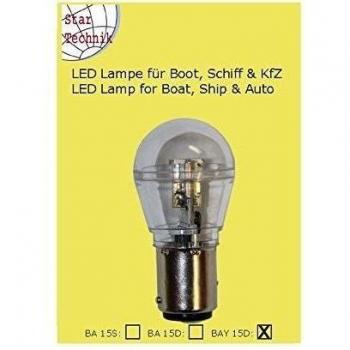 Spartechnik BAY 15D - Bombilla LED de posición, 15 MSD, IP65, 12 y 24 V