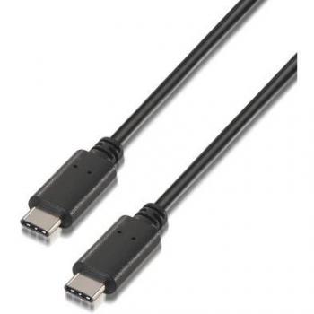 Nanocable 10.01.2300 - Cable USB-C a USB-C, 3A, USB 2.0, Tipo C/M-C/M, Negro, 0.5 Metros
