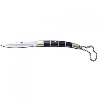 Navaja de Bolsillo JKR465 con Mango de Resina, Hoja de Acero Inoxidable de 5,8 cm y Cadena para Usar como Llavero