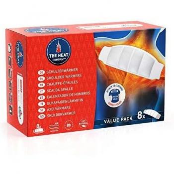 THE HEAT COMPANY Calentador de Hombros - 8 piezas - EXTRA CÁLIDO - adhesivo - Calentador del Cuello - 8 horas de calor acogedor - calor instantáneo - activado por aire - puro natural