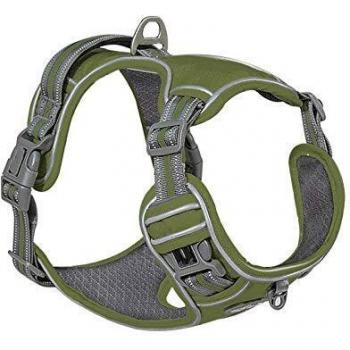 Correa Perro Adiestramiento Nylon Reflectante Para Mascotas Arnés Para Perros Servicio Para Todo Clima Chaleco Para Perros Acolchado Seguridad Ajustable Cable Para Vehículos Para Perros Medianos Gran