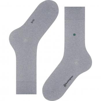 Burlington Men's Lord Plain Cotton Socks, Grey (Arctic Melange 3221), Size 6.5-11, Eco-friendly, 1 Pair