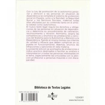 Ley de Dependencia: Ley 39/2006, de 14 de diciembre, de promoción de la autonomía personal y atención a las personas en situación de dependencia