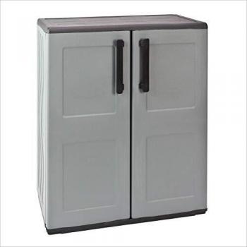 Armario de Mediana Altura en Polipropileno Eco-sostenible con Bisagras de Acero y Balda Regulable - Dimensiones L 680 X P370 X H 840 MM - Práctico y Ecológico