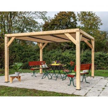 Pérgola Bioclimática de Madera Douglas con Ventanas Ajustables - 12,20 m² - Dimensiones: 3,39 m x 3,60 m