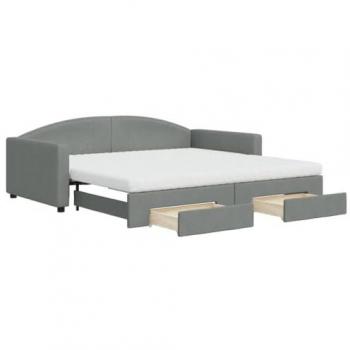 Sofá cama nido con cajones tela gris oscuro 100x200 cm