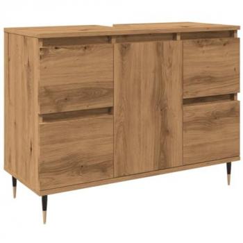 Mueble de baño madera de ingeniería roble artisan 80x33x60 cm, Armario, Armario de Almacenamiento de baño, Muebles de baño, Armario para baño