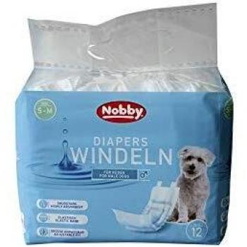 Pañales desechables para perros machos S-M, 30-46 cm, 12 unidades
