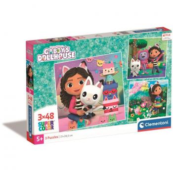 Puzle 3X48 Piezas Gabby'S Dollhouse - Entretenimiento Familiar y Educativo