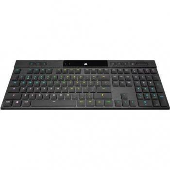 Teclado Gaming Corsair K100 Air - Mecánico Ultradelgado, Retroiluminación RGB, Inalámbrico Bluetooth, Diseño AZERTY, Negro