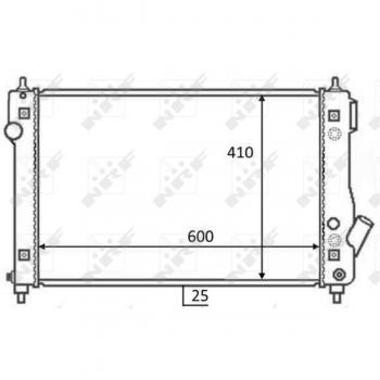 Radiador de Refrigeración del Motor NRF 59054, dimensiones 600mm x 410mm