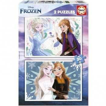 Puzzle Frozen 2 en 1 Doble Rompecabezas 40 Piezas (2x20) Hermanas Elsa y Anna