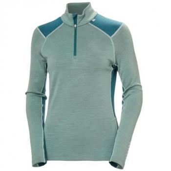 Helly Hansen Women's Lifa Merino Midweight Thermal Long Sleeve Half Zip Base Layer Green S
