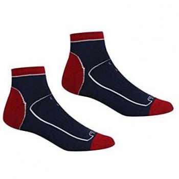 Regatta Mens Samaris Coolmax Trail Socks - Twin Pack (Navy / Dark Red), Size: UK 9-12