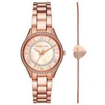 MICHAEL KORS Lauryn Giftset- Three-Hand with Rose Gold-Tone Stainless Steel Strap for Womans Watch - MK4491