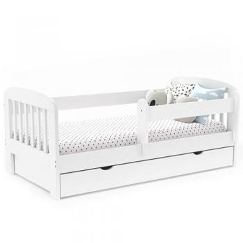 Cama infantil Lilia 80 x 160 cm con 1 cajón de almacenaje, somier y barandillas