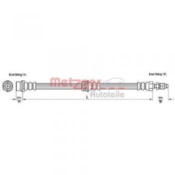 Metzger 4110240 Tubo flexible de frenos