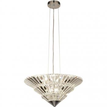Lámpara colgante de 8 luces Savannah, cristal transparente y acabado en cromo