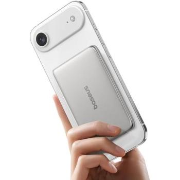 Baseus Power Bank Magnético 5000mAh, Carga Inalámbrica 15W y Cableada 20W, Portátil Ultra Delgado Tamaño Tarjeta para iPhone 17 y Samsung
