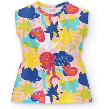 Tuc Tuc - Vestido de bebé niña estampado con cintura ajustable Run Sing Jump