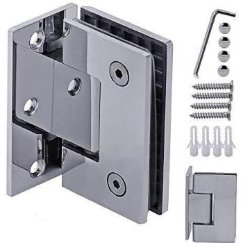 1 Bisagra De Cristal 90° Ducha Puerta De Vidrio Acero Inoxidable Cuarto De Baño Muebles Sellos Superficie Brillante Massif
