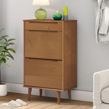 Zapatero MOLDE marrón 59,5x35x103cm madera maciza de pino