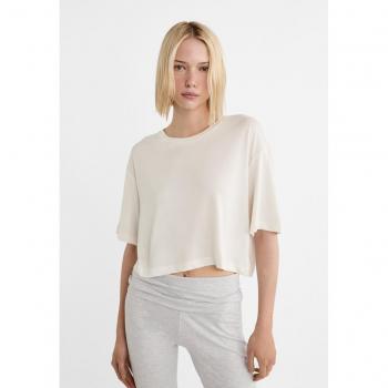 Soft Touch Ecru Short-Sleeved T-Shirt XS