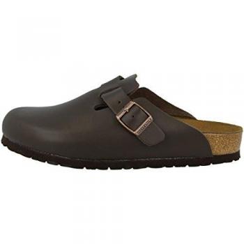 Birkenstock Boston Dark Brown Leather Unisex Clogs Sandals