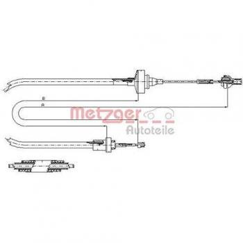 Cable de embrague METZGER 11.2871 para Renault 19, con mando a distancia y alta resistencia