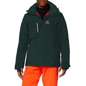 SALOMON Brilliant Jkt M Chaquetón con Capucha para esquí, Mezcla de sintéticos, Hombre, Verde