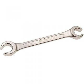 Llave de estrella doble abierta 24 x 27 mm con mangos ergonómicos y acabado cromado