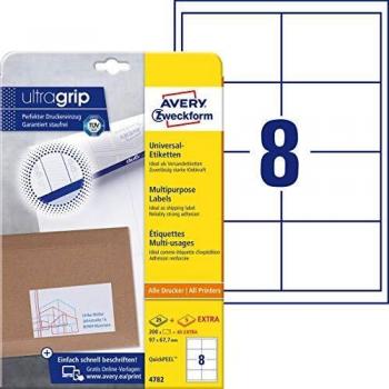 Avery-Zweckform Universal Labels, White 97x67,7mm, 97 x 67.7 mm