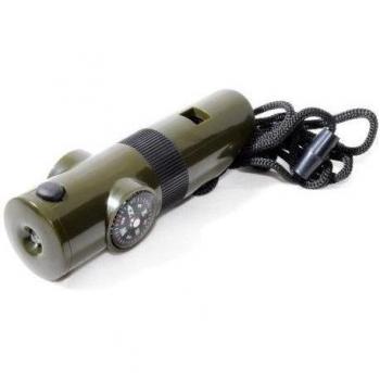 Multi-Function Whistle (6Ã'Â in 1Ã'Â with Thermometer/Compass/LED Light Magnifying Lens & Mirror Reflector For Outdoor SurvivalÃ'Â -Ã'Â Ganzoo by Ganzoo
